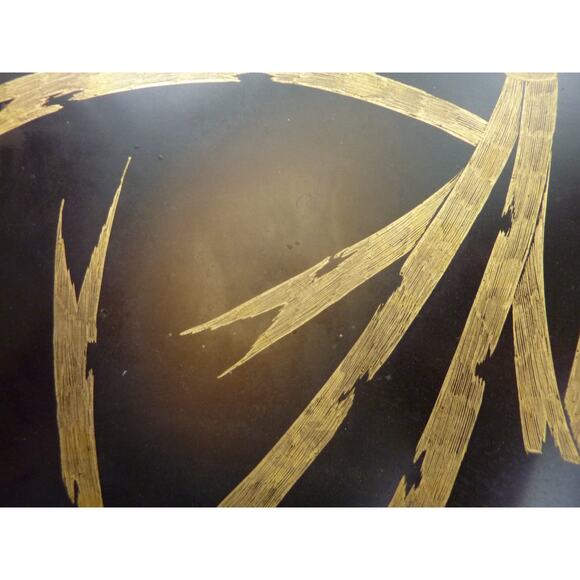 Vintage Serving Tray Black Burmese Lacquer Tray - Picture 4 of 6